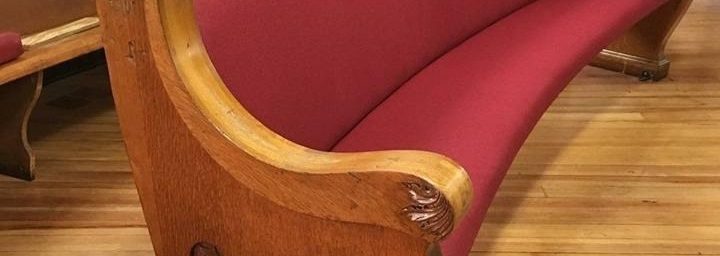 new upholstered church pew