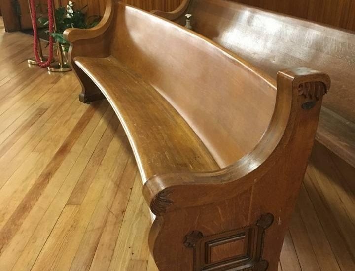 church pew padding before