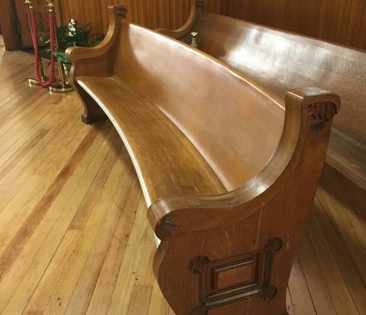 church pew padding before