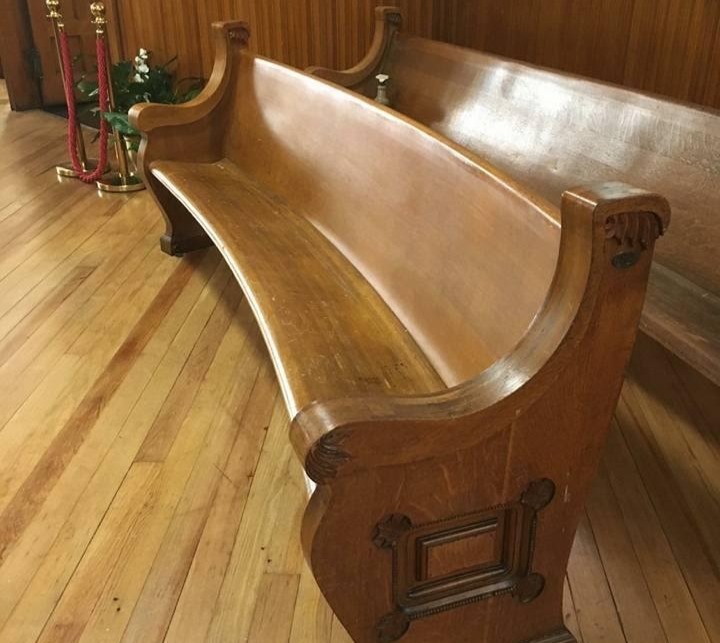 church pew padding before