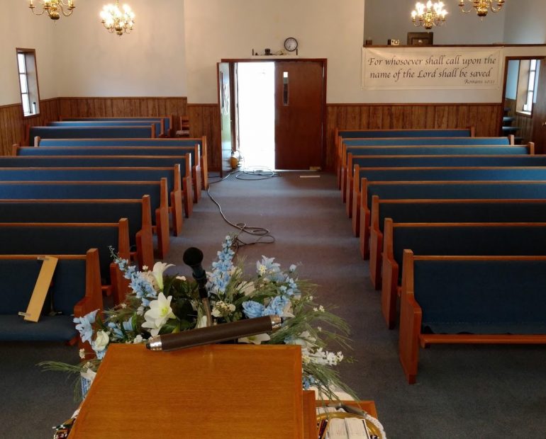 church pew upholstery after