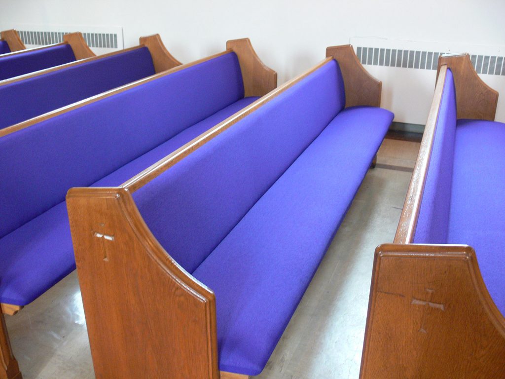 church pews after