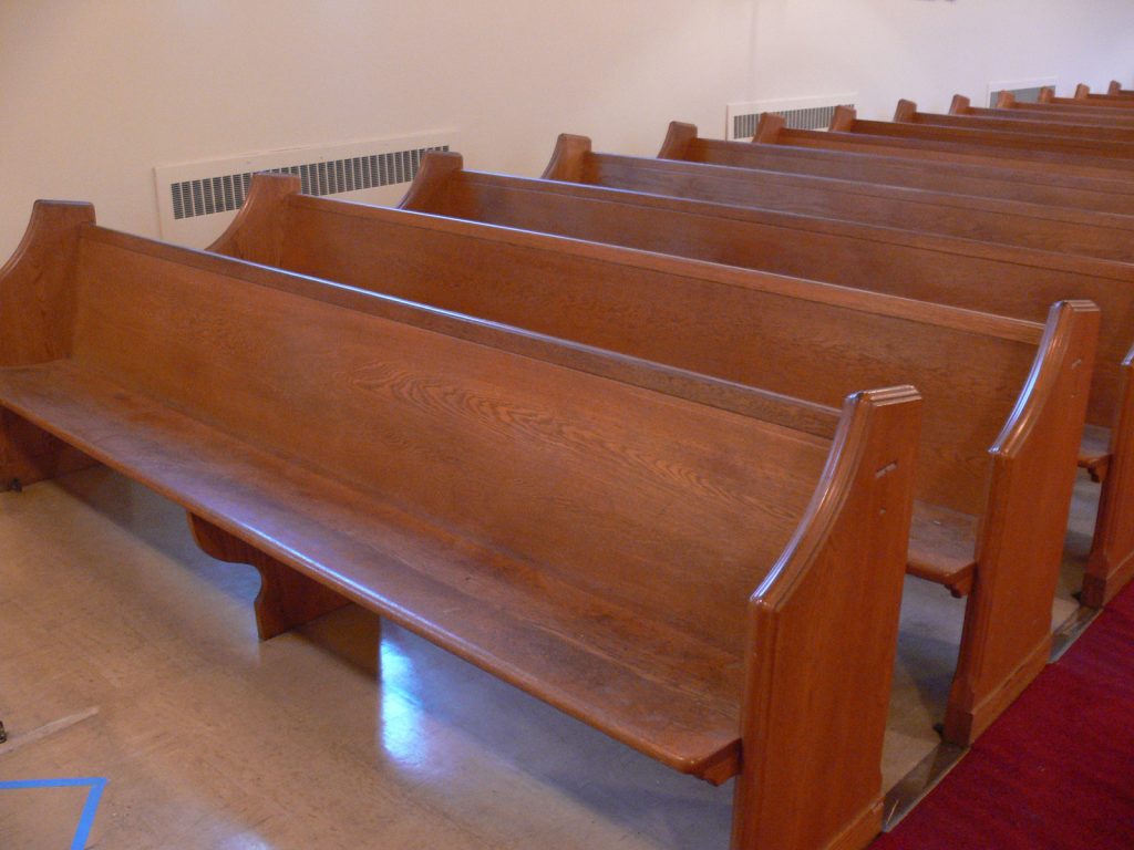 church pews before