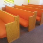 church pews before