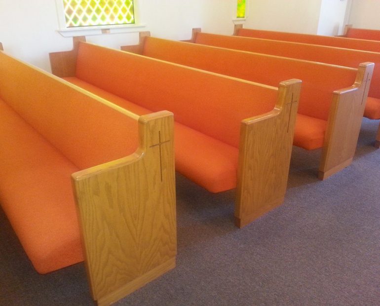 church pews before