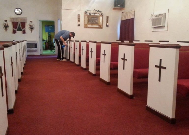 refinishing church pews