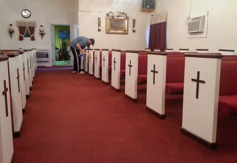 refinishing church pews