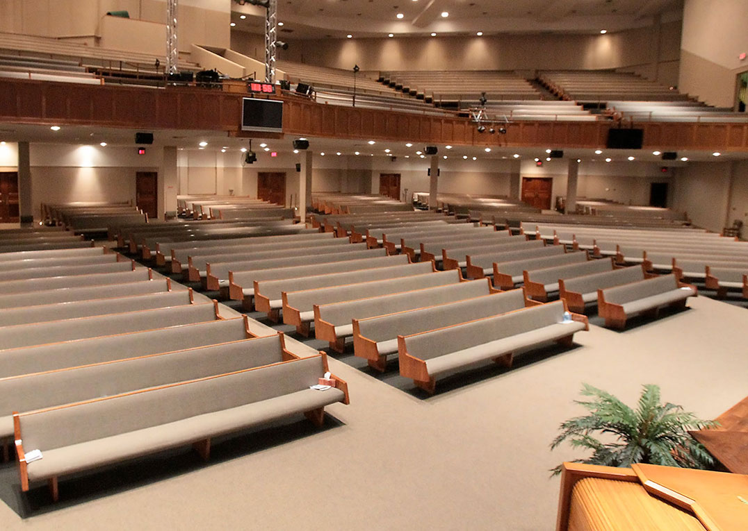 church pew upholstery