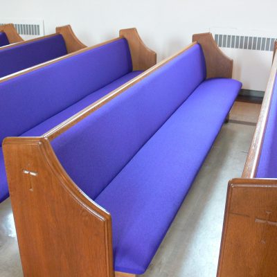 church pews after