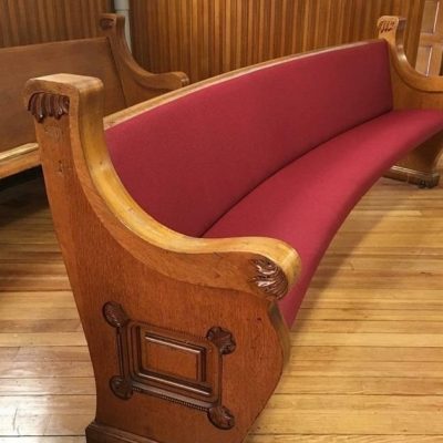 church pew upholstery example